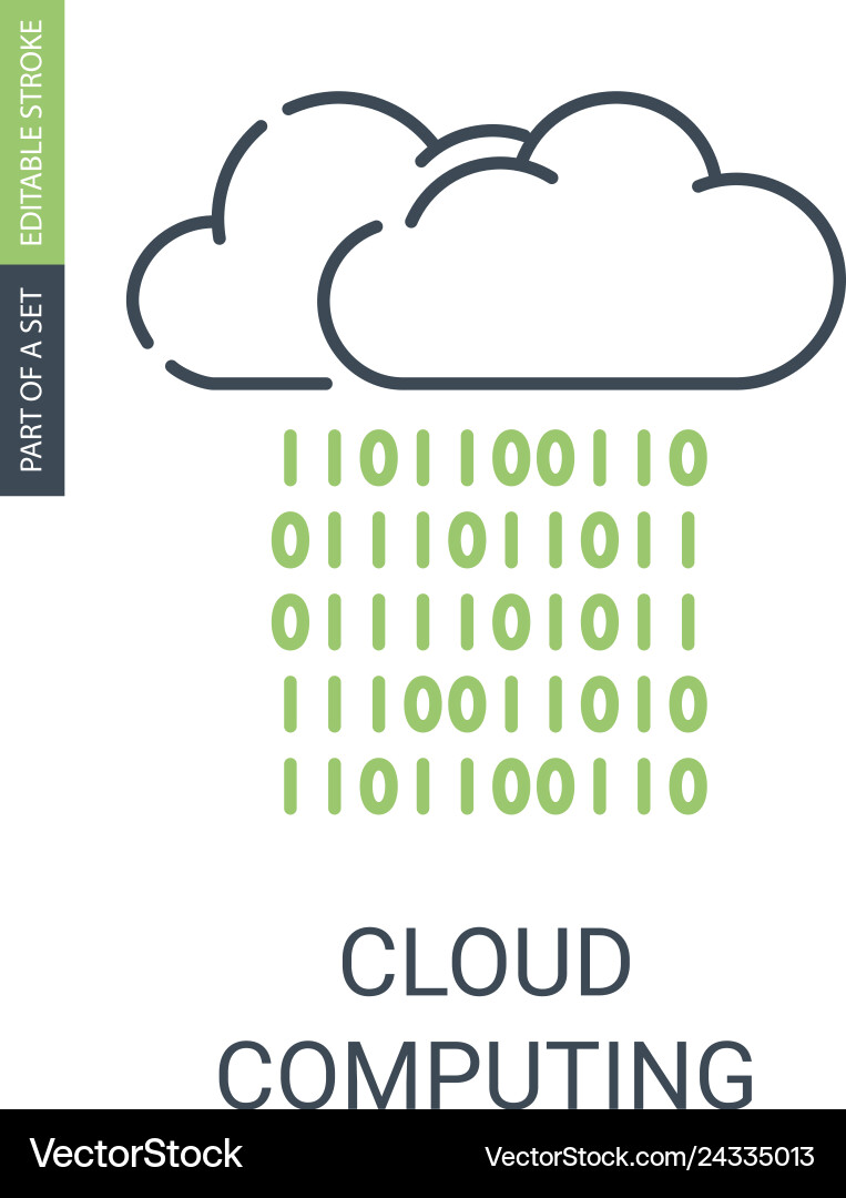 Cloud computing icon with outline style Cloud computing icon with outline style vector image