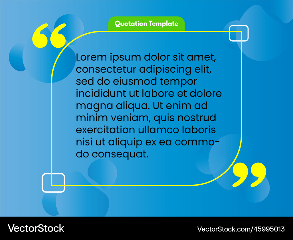 Colorful gradient background quotation template Vector Image