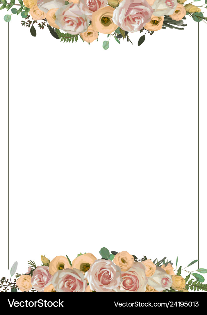 Decorative golden rectangular frame with pink Vector Image