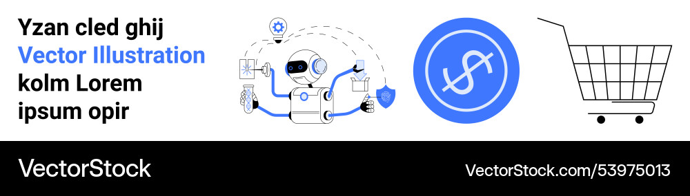 Digital assistance with robot security shield Digital assistance with robot security shield vector image