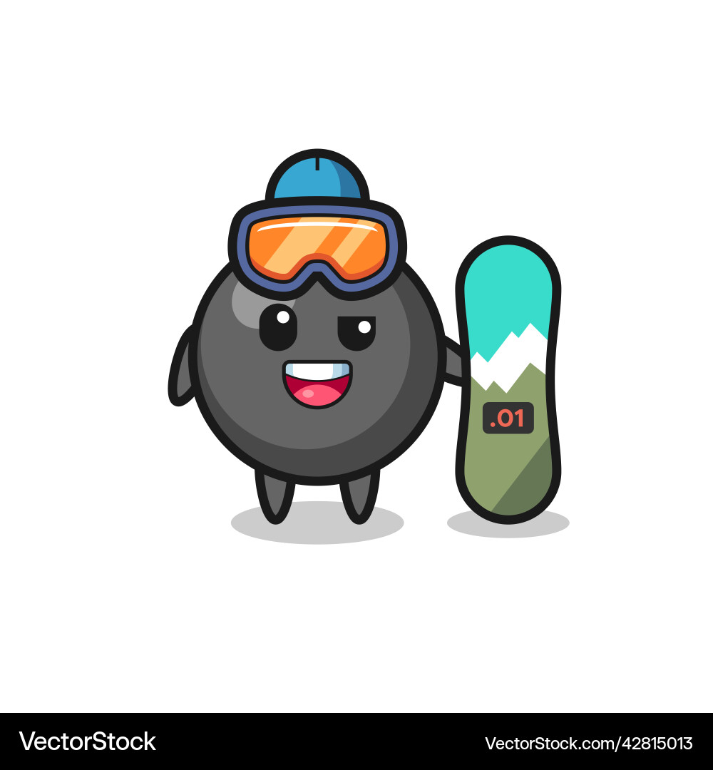 Dot symbol character with snowboarding style Vector Image