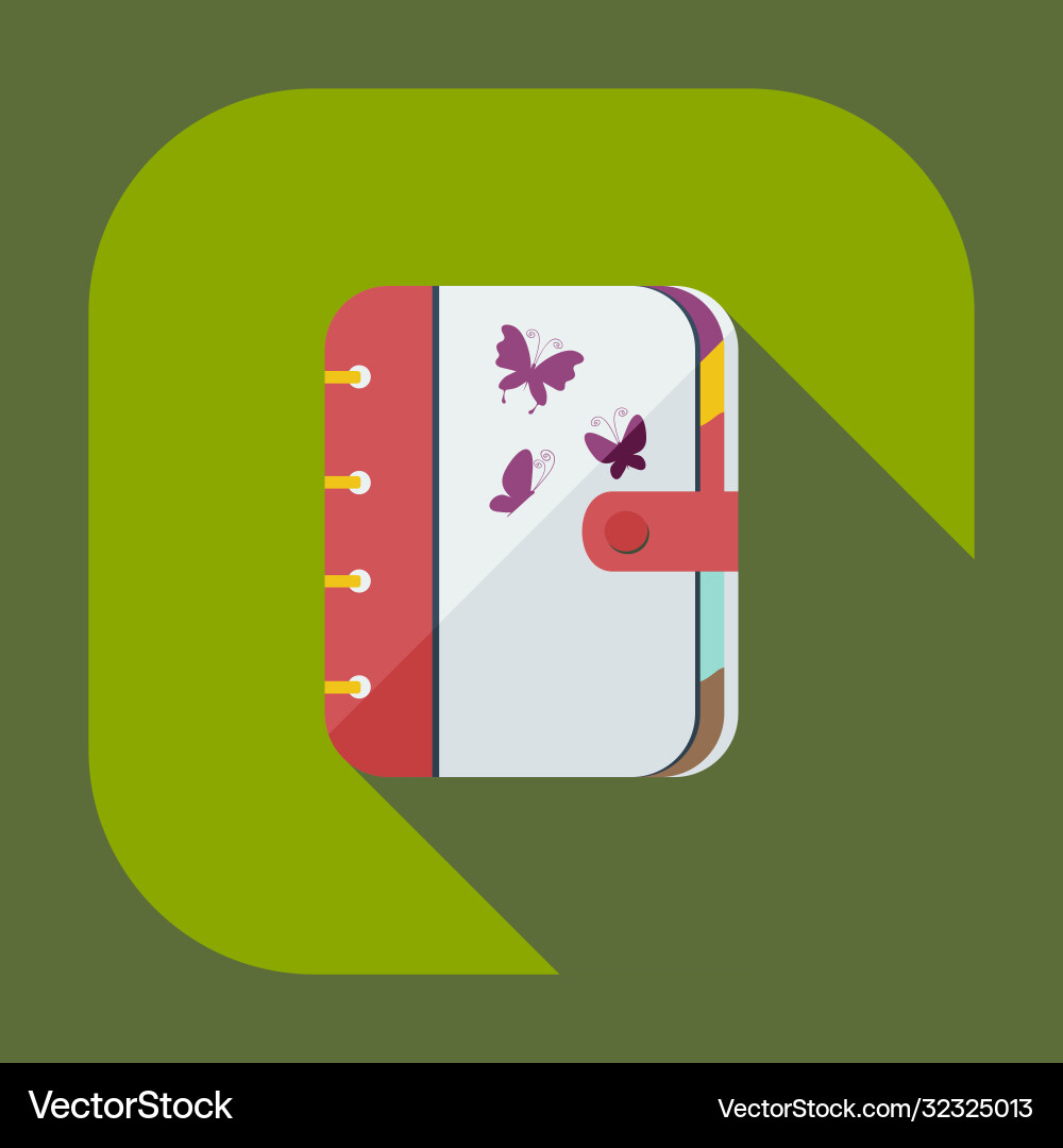 Flat modern design with shadow icons notebook vector image