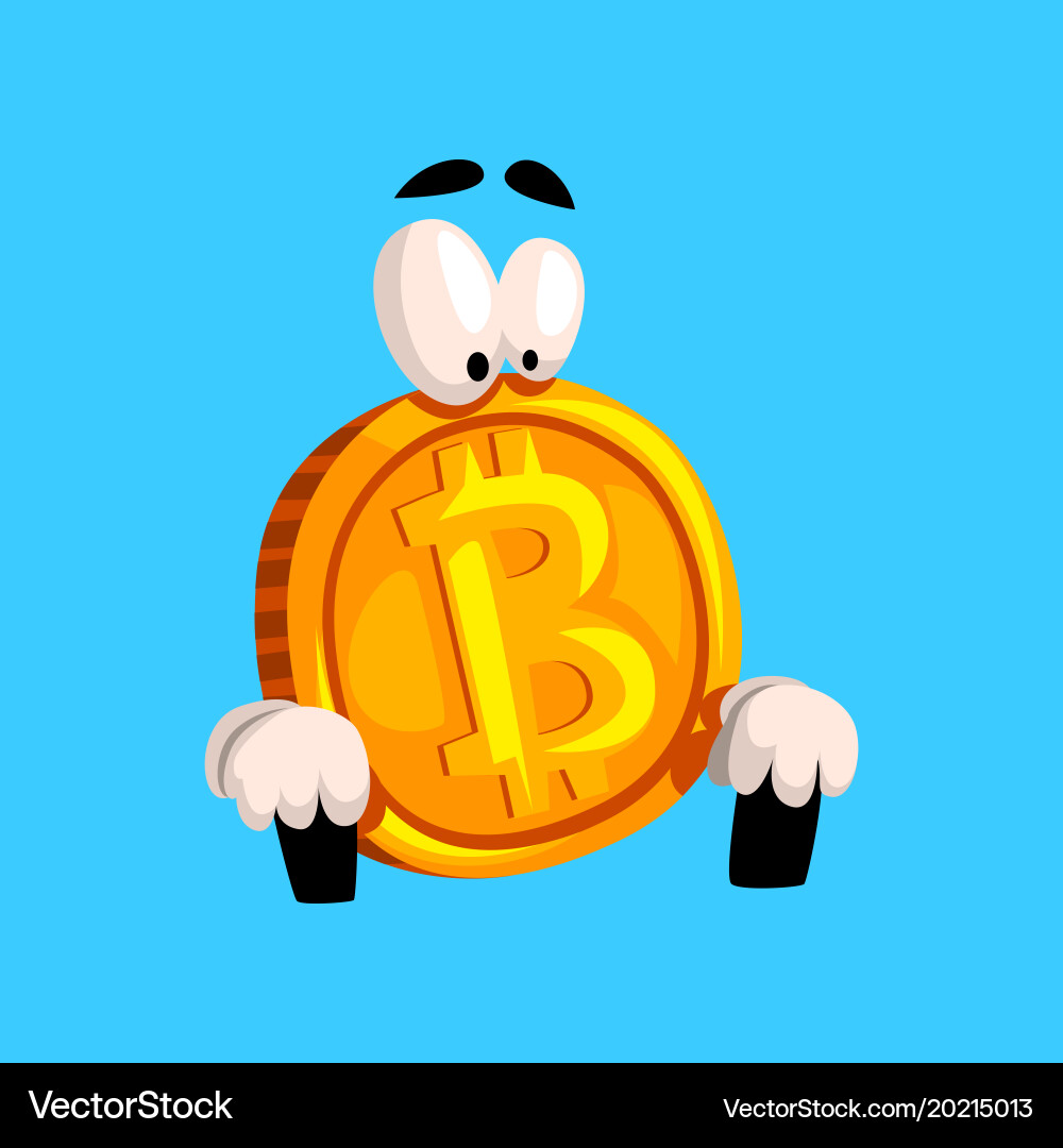 Funny bitcoin sitting crypto currency emoticon – Royalty-Free Vector |  VectorStock
