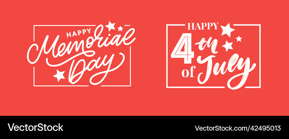 Happy memorial day - stars and stripes letter Happy memorial day - stars and stripes letter vector image