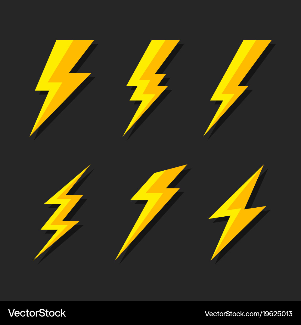 Lightning Flash Icons - Set vector image