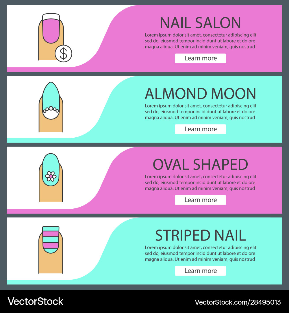 Manicure web banner templates set Vector Image