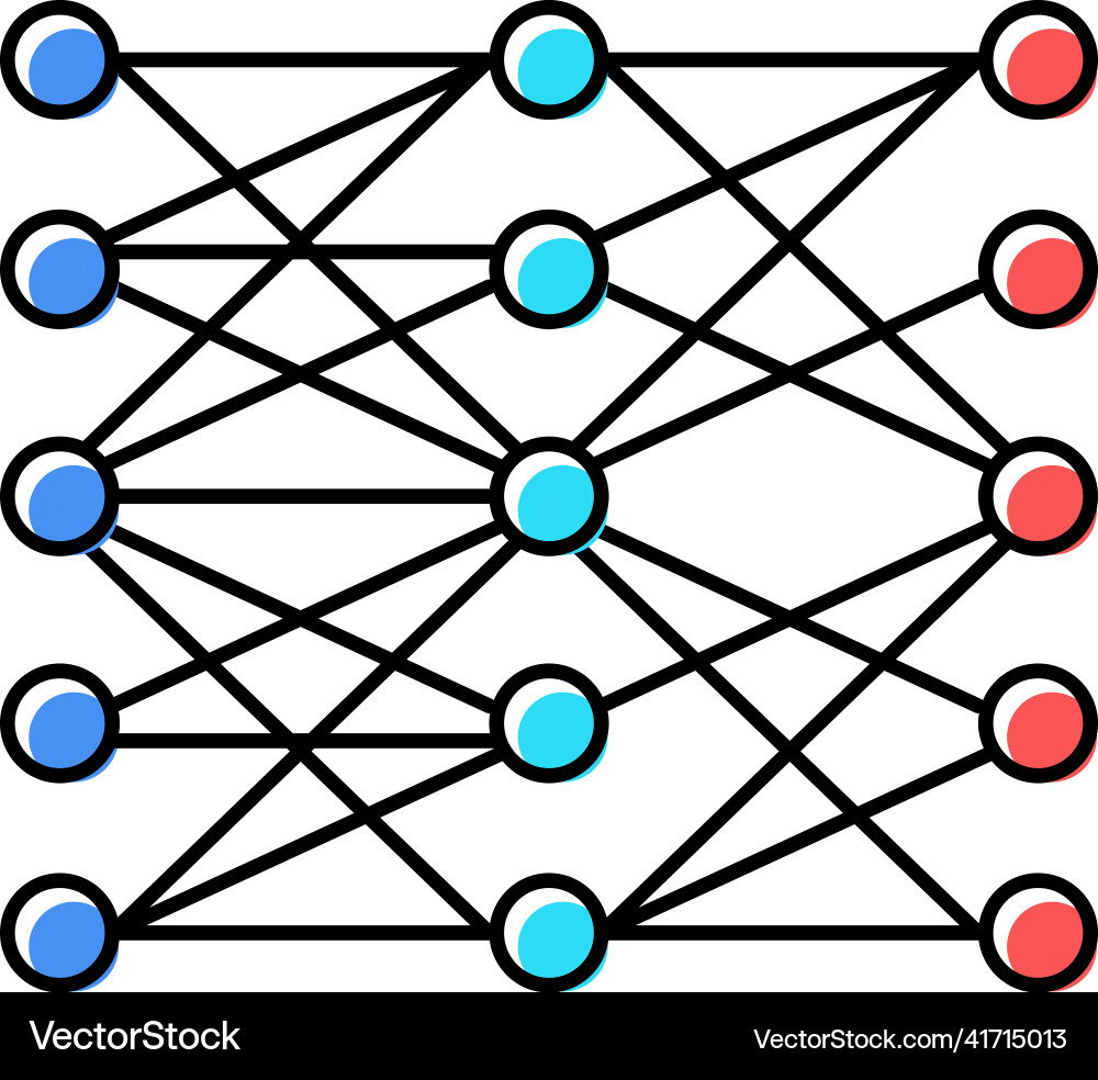 Multilayer neural network color icon Multilayer neural network color icon vector image