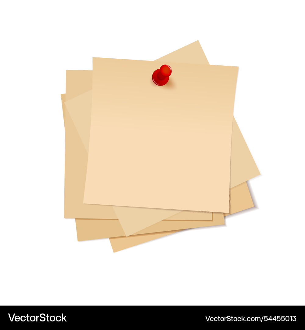 Note sheets with pushpin Note sheets with pushpin vector image