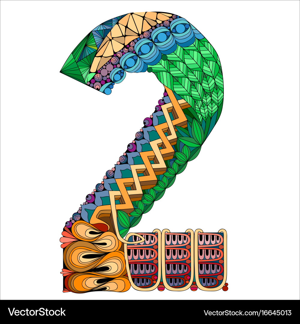 Number two entangle decorative object vector image
