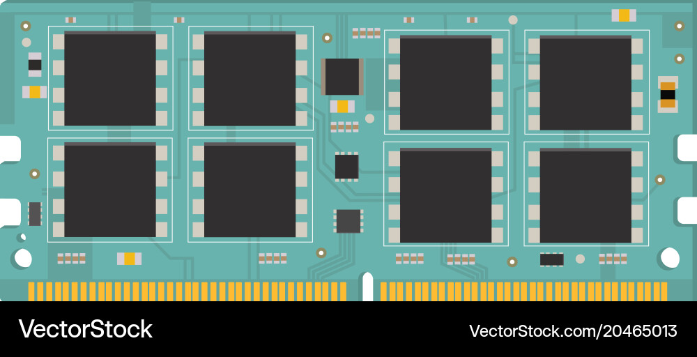 Personal computer memory module ram Vector Image