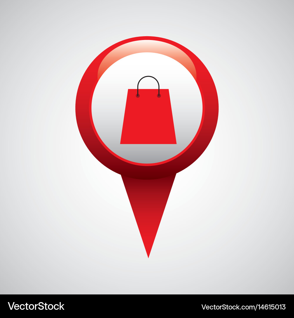 Pin pointer location with business icon Vector Image