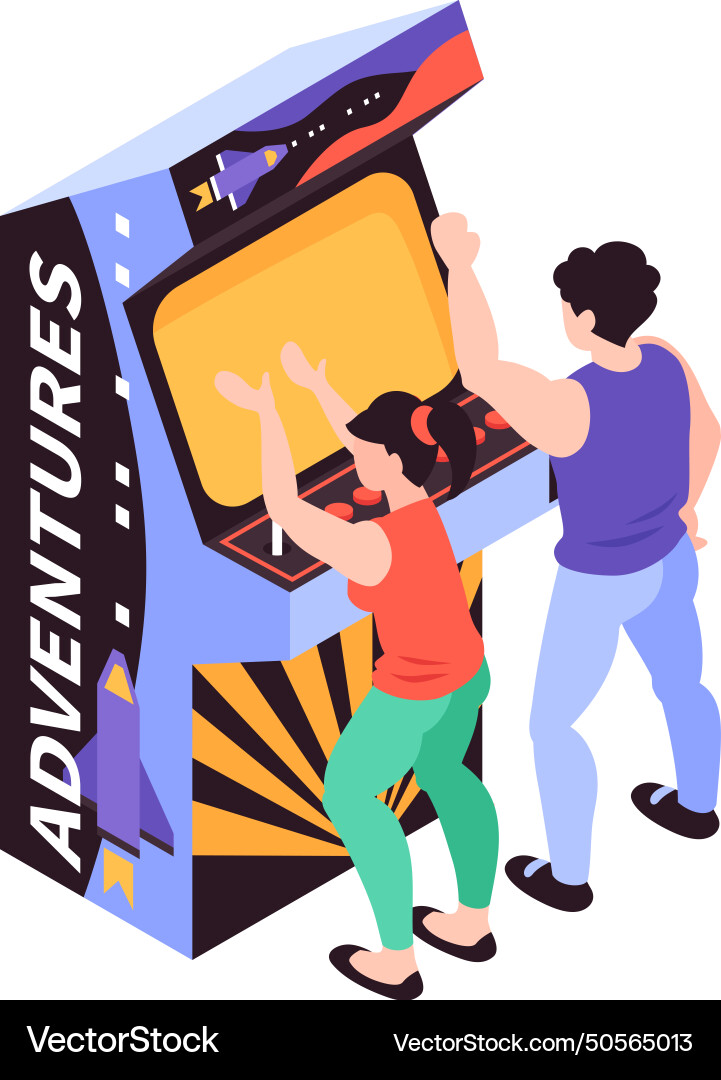 Retro game machine vector image