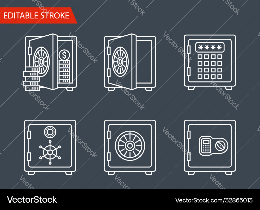 Safe Icons Set - Security Collection vector image