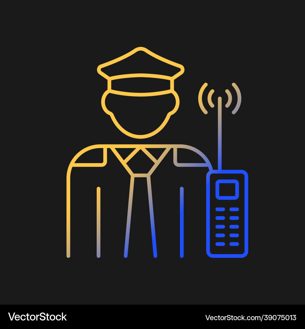 Security guard gradient icon for dark theme Vector Image