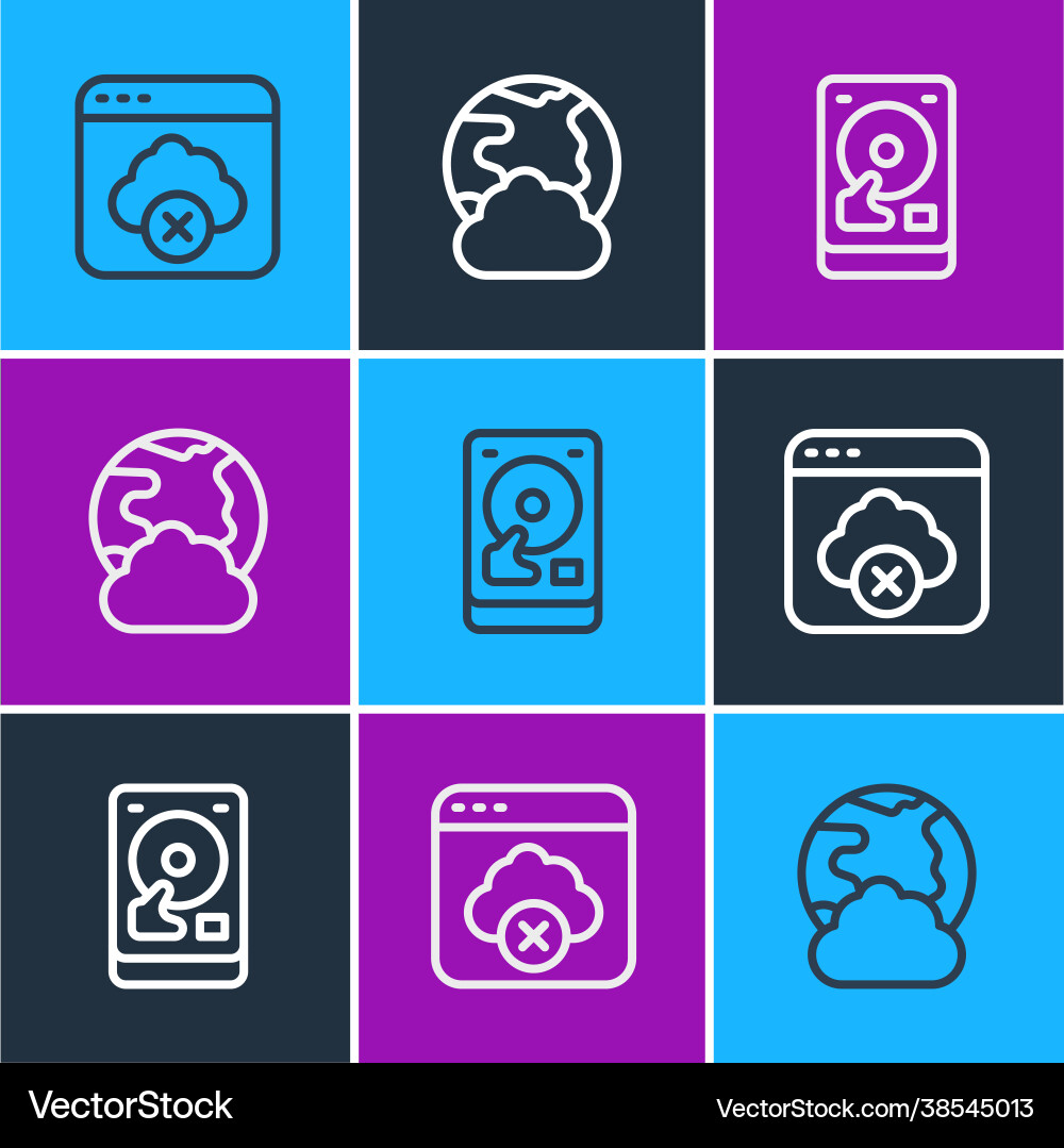 Set line failed access cloud storage hard disk Set line failed access cloud storage hard disk vector image