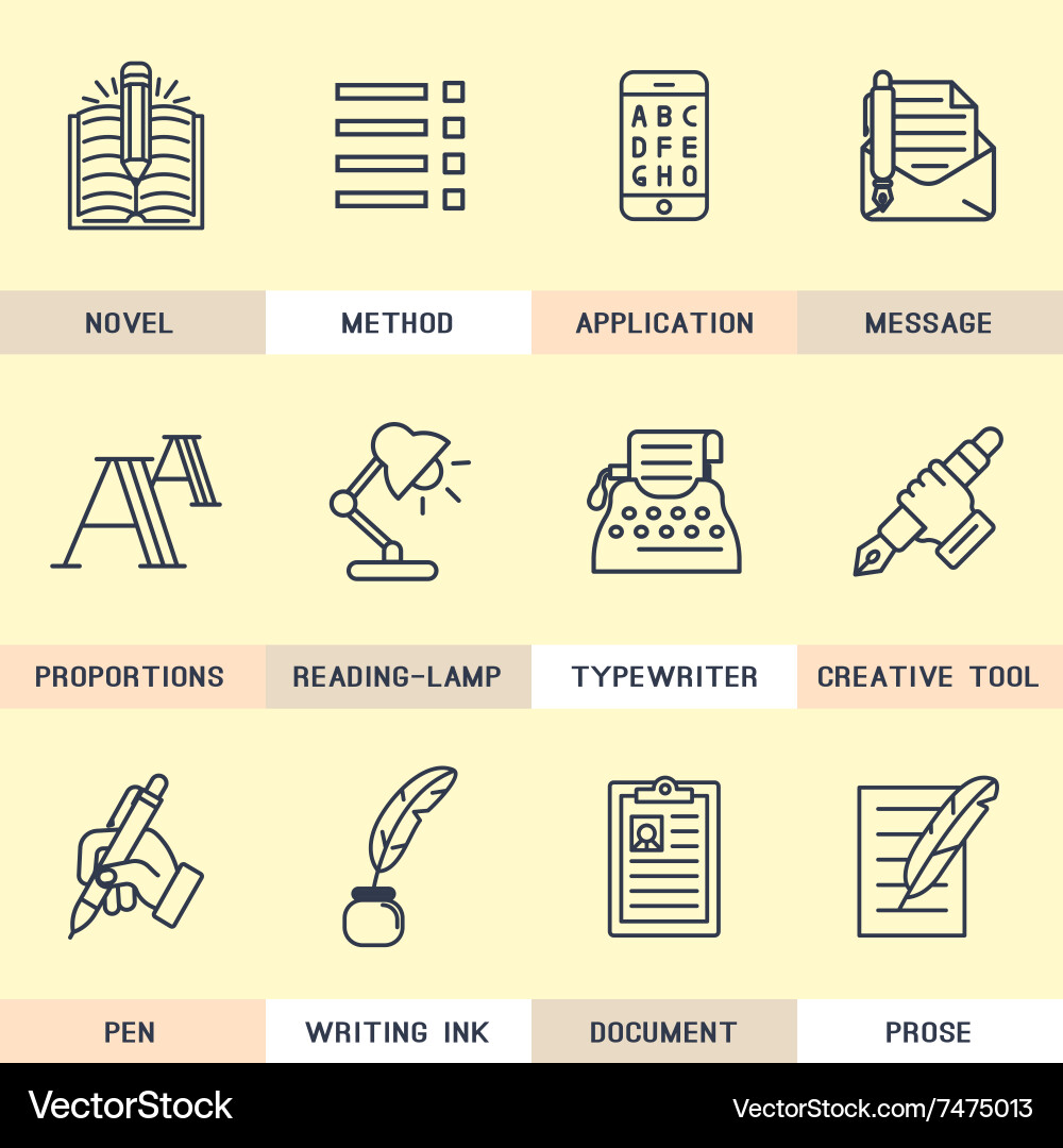 Set of line icons in the flat style Vector Image