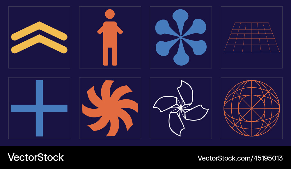 Set of y2k style objects rave Vector Image