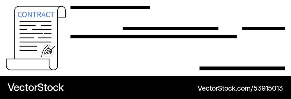 Signed contract scroll with text highlighting key Signed contract scroll with text highlighting key vector image