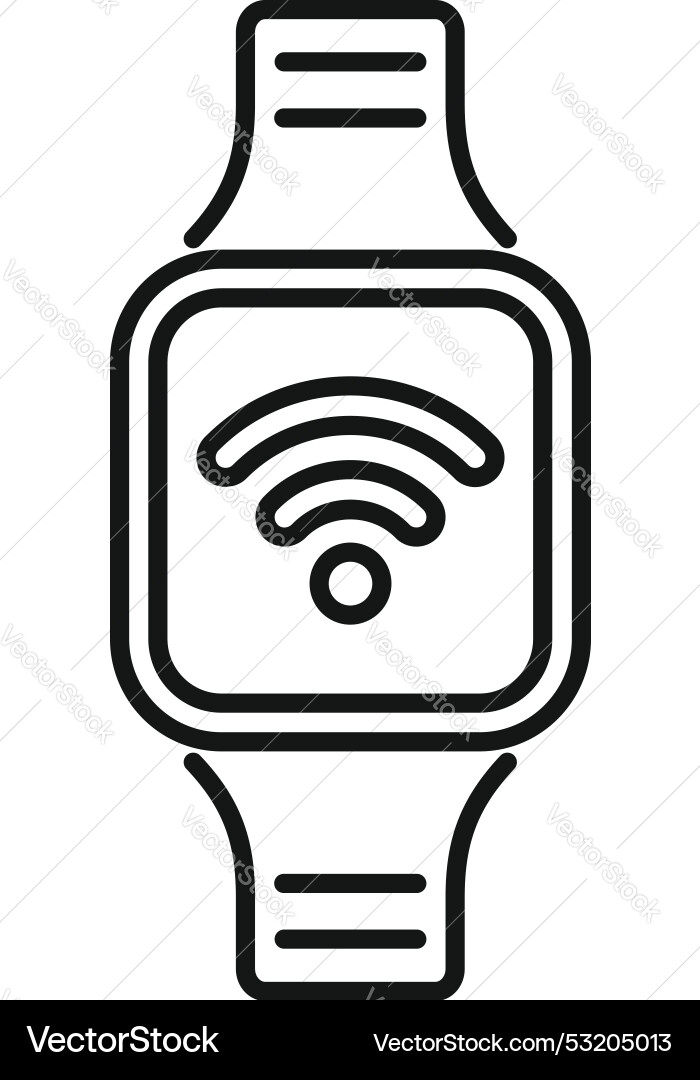 Smart watch showing wifi signal icon on screen Smart watch showing wifi signal icon on screen Vector Image