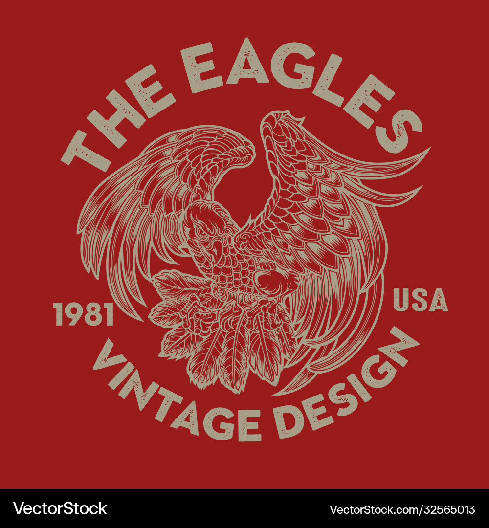 Vintage American Eagle Vector Image