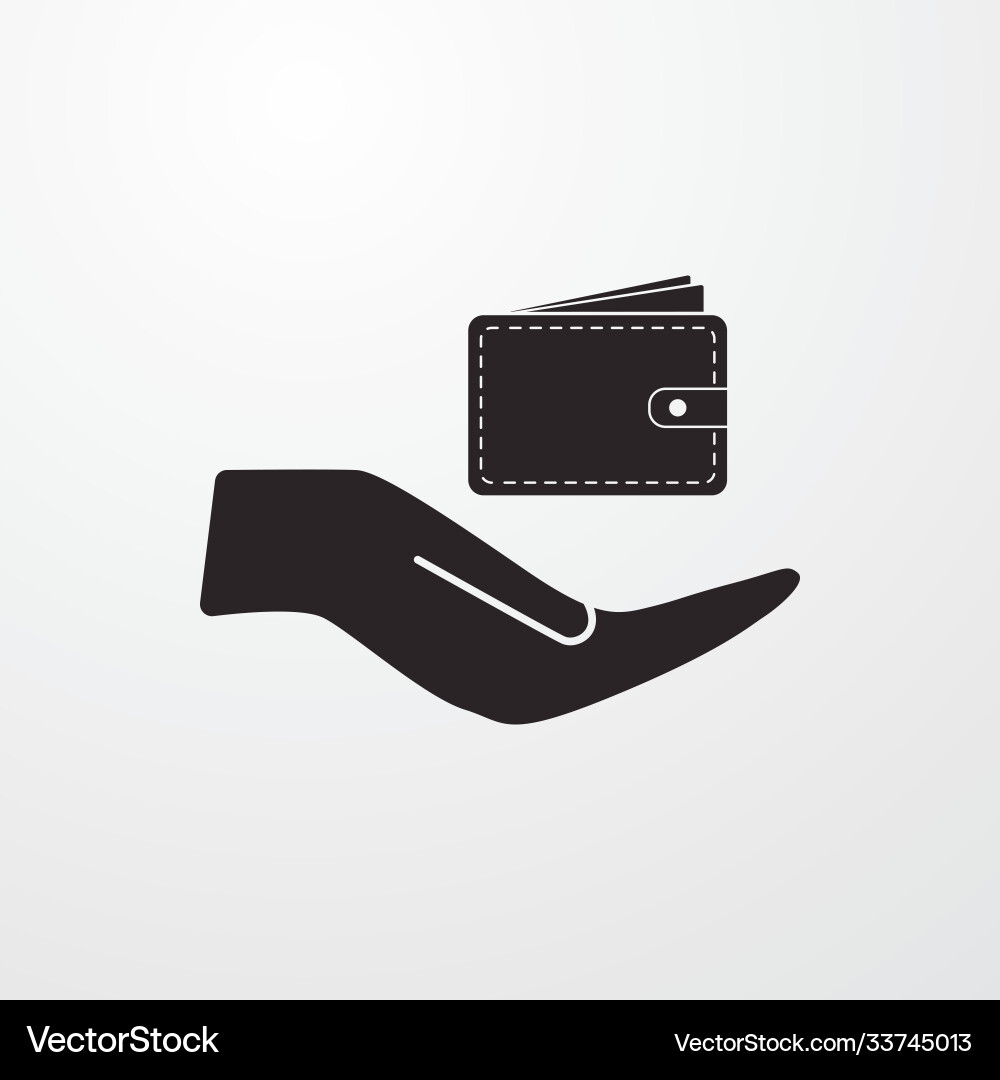 Wallet in hand icon for web and mobile vector image
