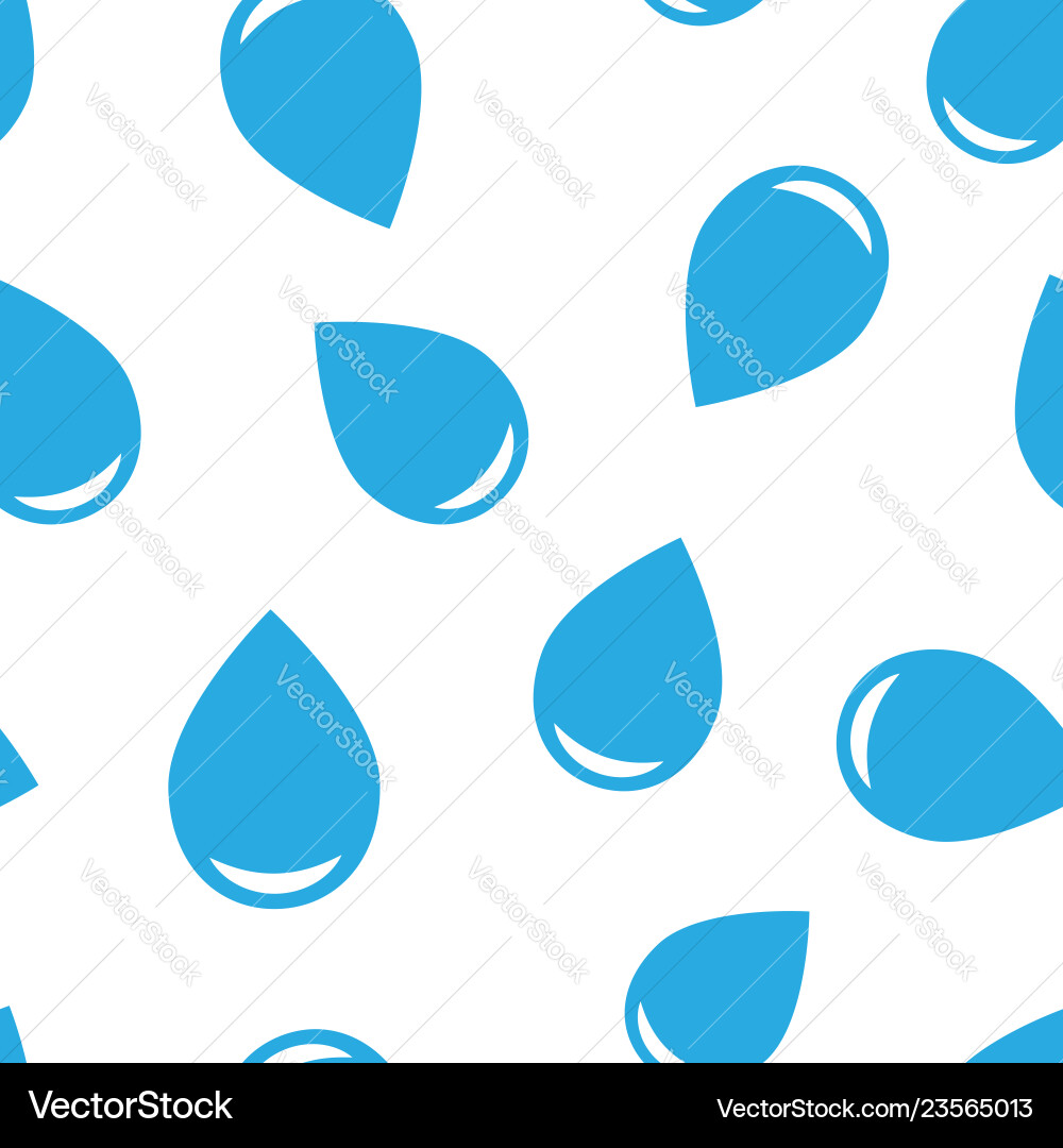 Water drop icon seamless pattern background vector image