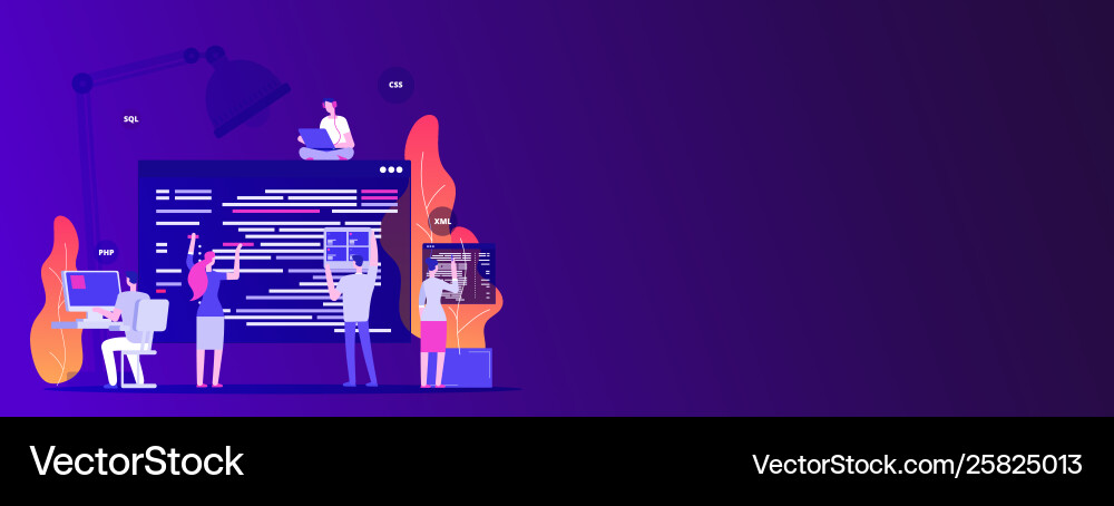 Web site development designers and programers Web site development designers and programers Vector Image