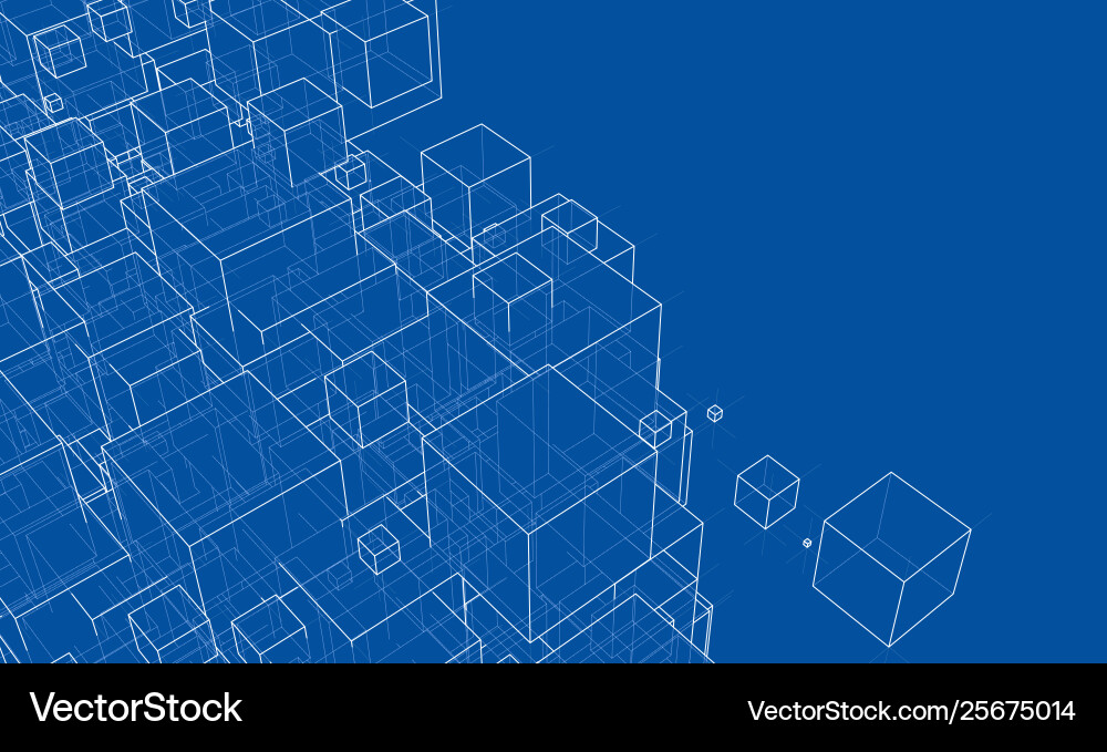 Abstract boxes background vector image