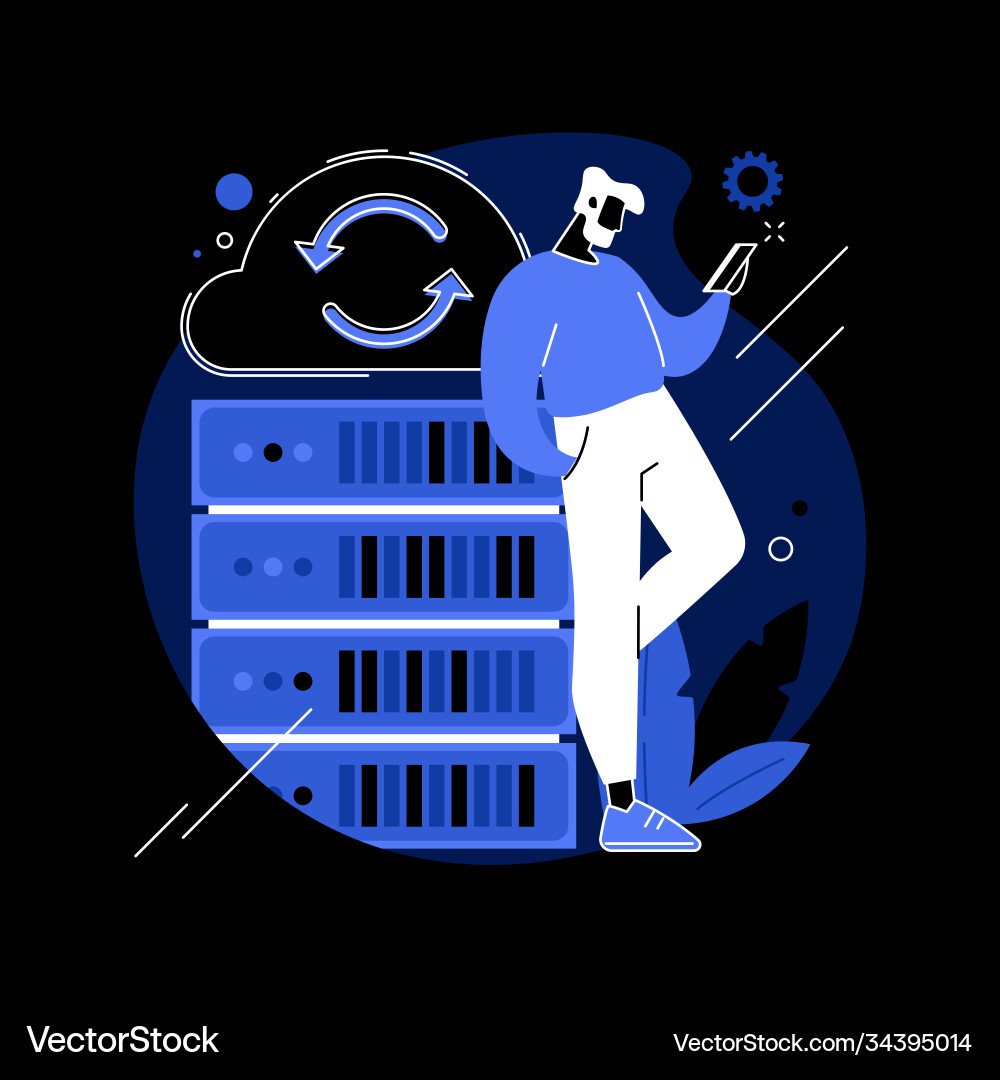 Backup server abstract concept Backup server abstract concept Vector Image