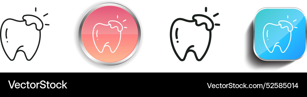 Cavities icon thin linear regular and button Cavities icon thin linear regular and button vector image