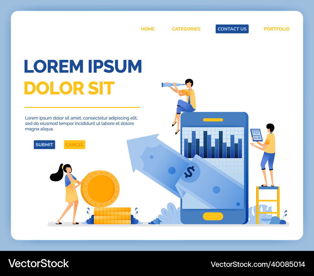 Design of analyze increase in value Vector Image