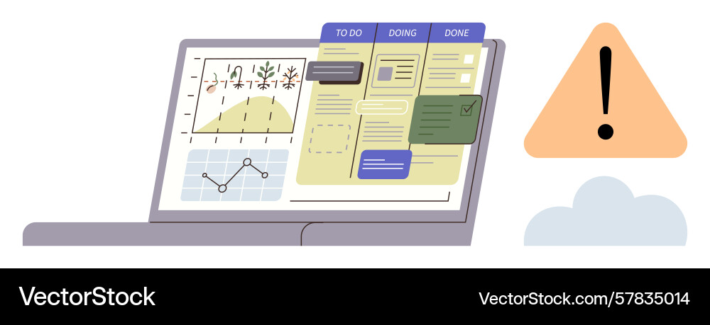 Digital project management dashboard with data Digital project management dashboard with data vector image