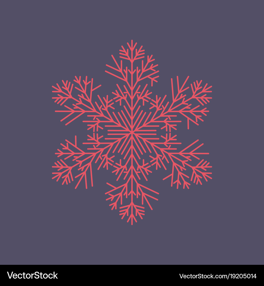 Flat on background of snowflake vector image