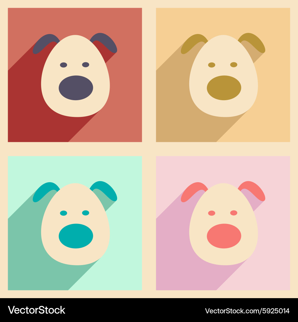 Flat with shadow concept and mobile application vector image