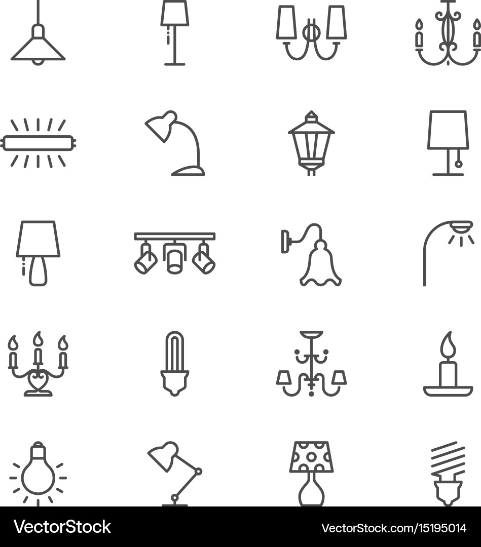 Light thin icons Royalty Free Vector Image - VectorStock