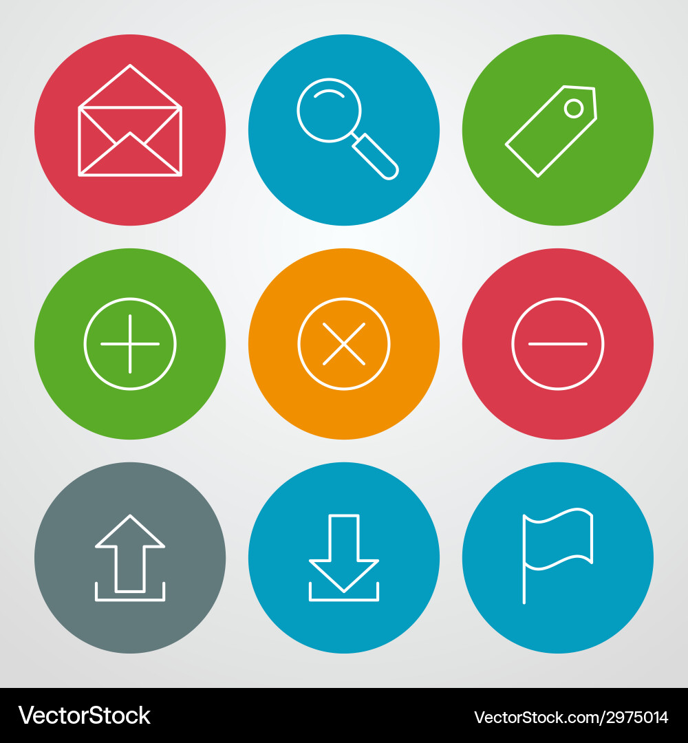 Line icons set for web site design and mobile apps vector image