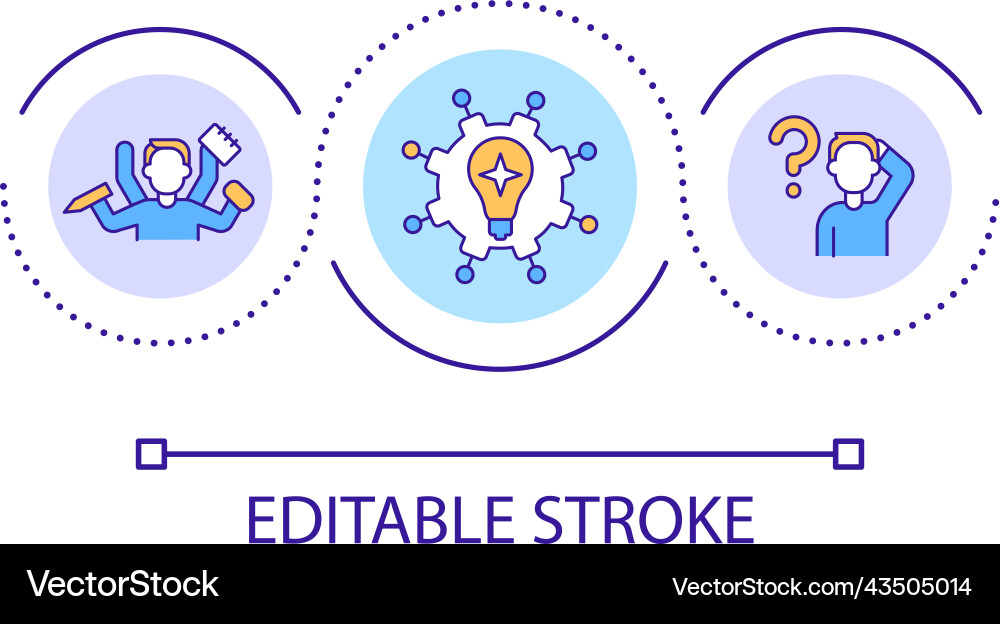 Multitasking skills loop concept icon Vector Image