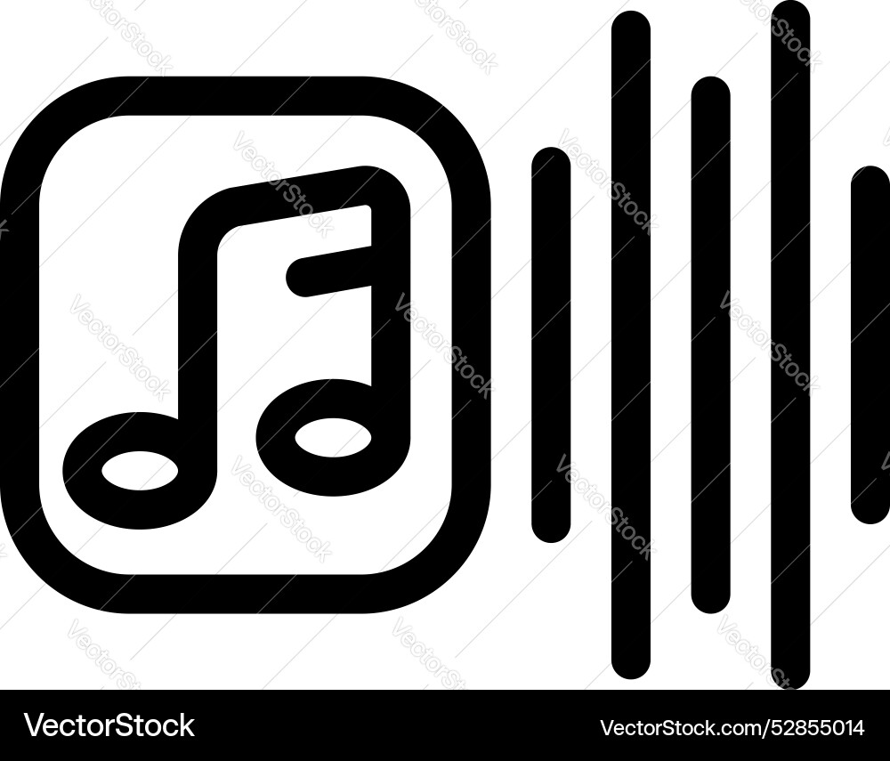 Music player app icon with sound bars displaying vector image