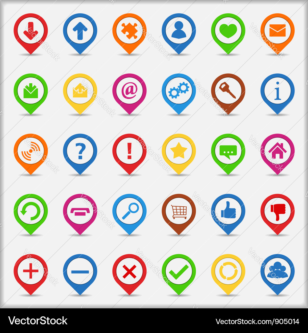 Pointer Icon Set Vector Image