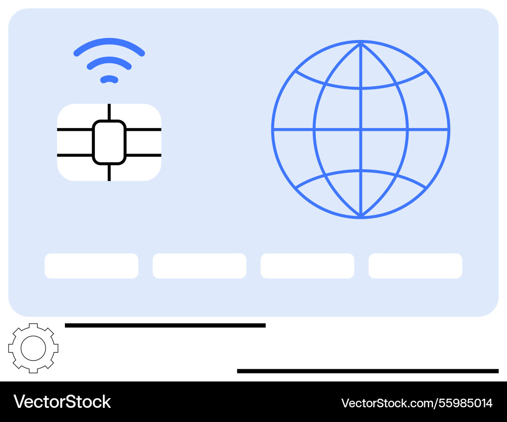 Secure contactless payment card with chip Secure contactless payment card with chip vector image