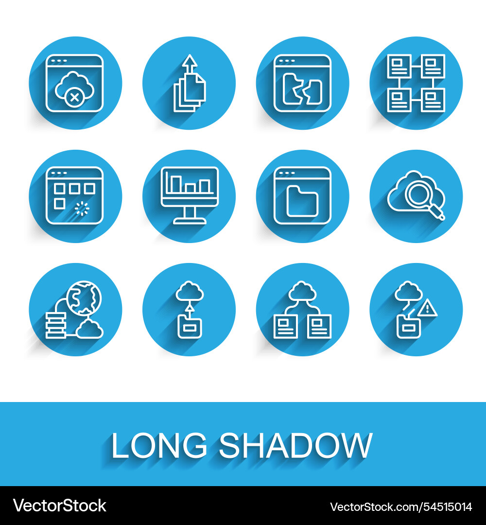 Set line network cloud connection Set line network cloud connection Vector Image