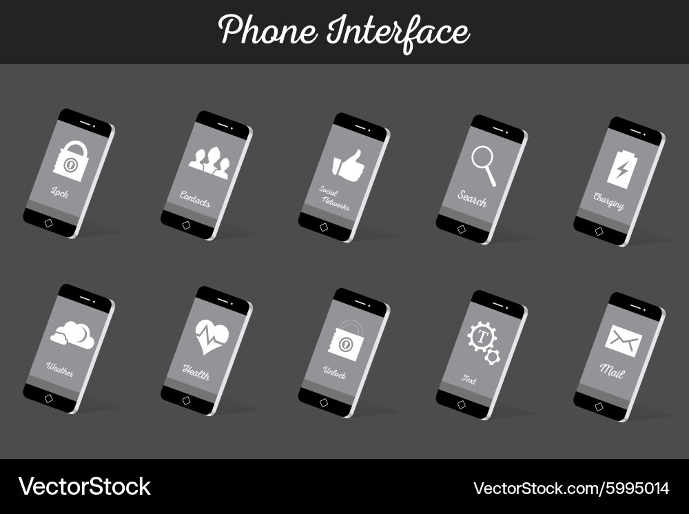 Set of models interface smartphone Vector Image