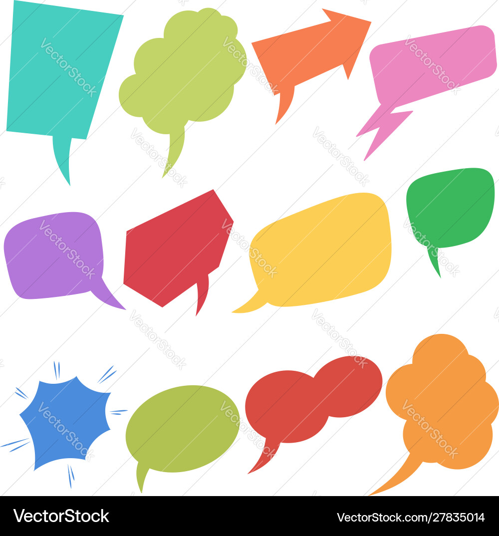 Set retro comic empty colored speech bubbles Set retro comic empty colored speech bubbles vector image