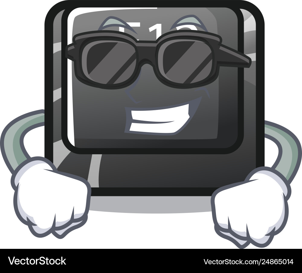 Super cool button f12 isolated in character vector image
