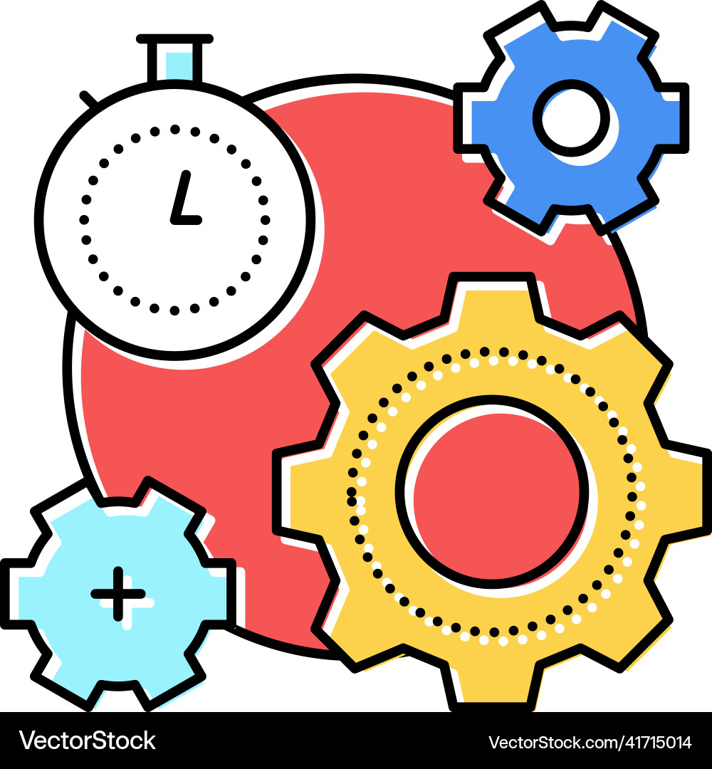 Working process time color icon vector image