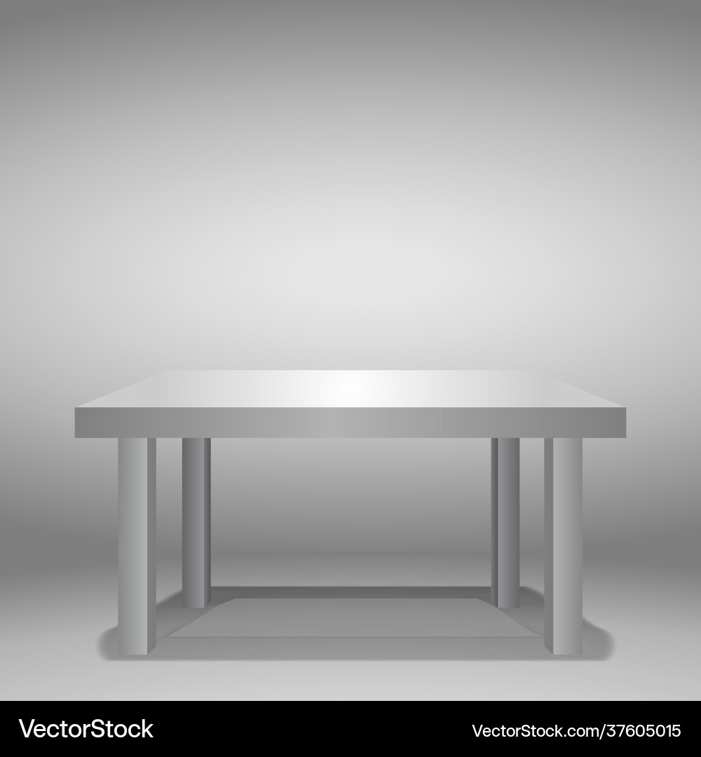 3d table platform stand template for object vector image