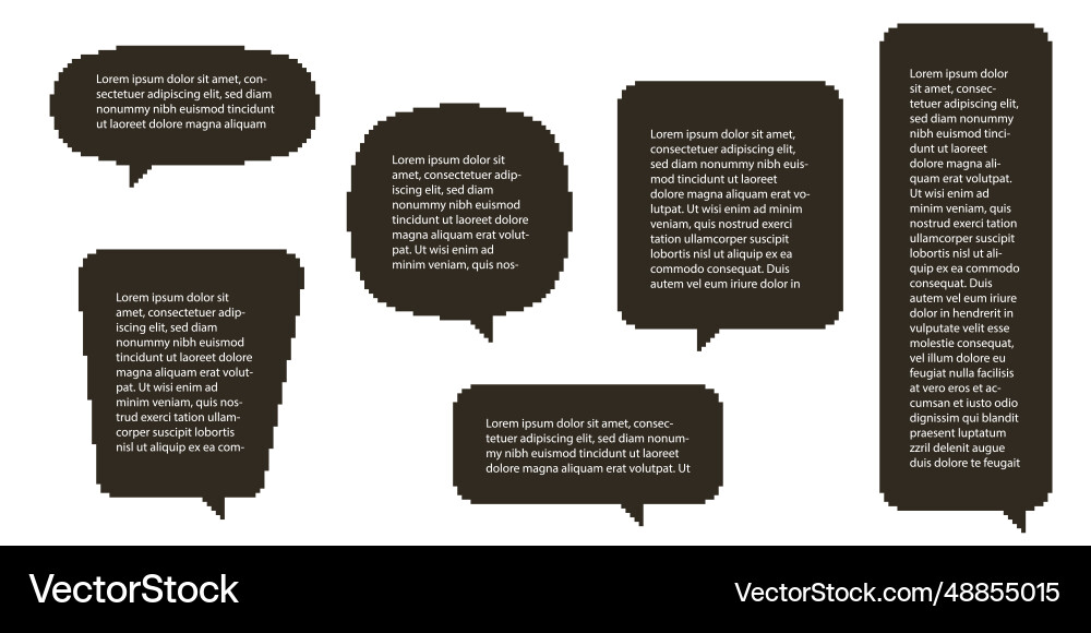 8 bit pixel art texting dialogue boxes vector image