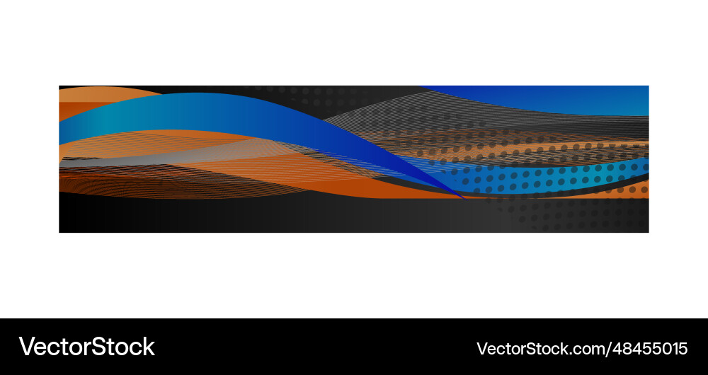 Abstract colorful wavy header design isolated vector image