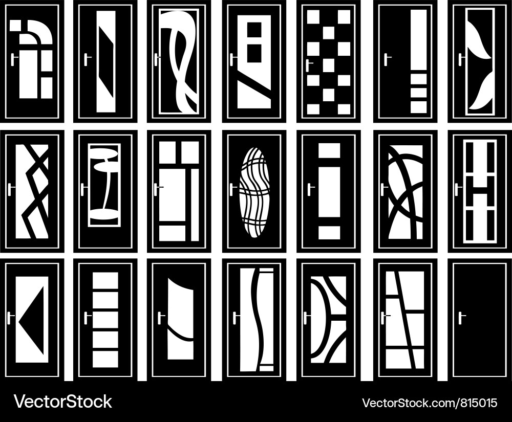 Abstract Door Patterns Vector Image