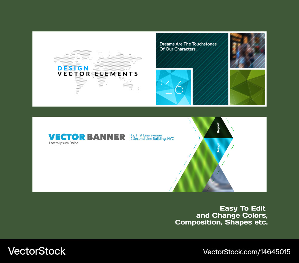 Abstract set of modern horizontal website vector image